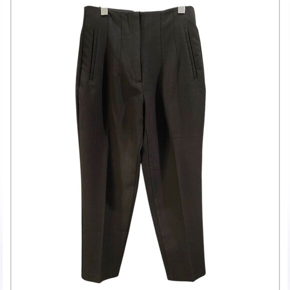 Zara Women's Black Pleated Pants With Front Side Pockets Size Medium - Picture 1 of 12